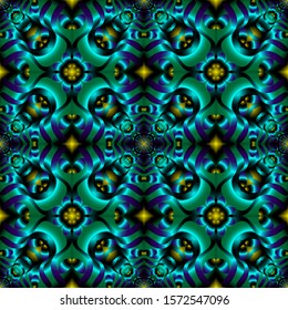 Seamless endless repeating multicolored bright ornament of different colors
