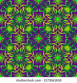 Seamless endless repeating multicolored bright ornament of different colors