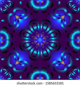 Seamless endless repeating multicolored bright ornament of different colors