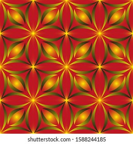Seamless endless repeating multicolored bright ornament of different colors