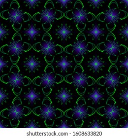Seamless endless repeating ornament of blue shades	