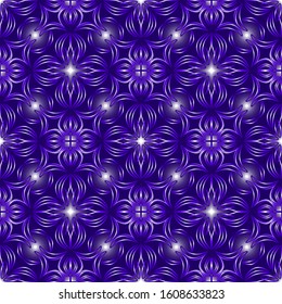 Seamless endless repeating ornament of blue shades	