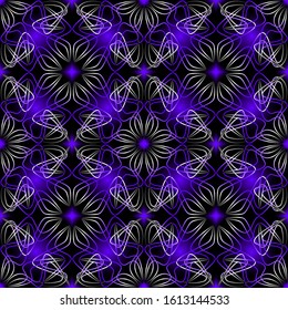 Seamless endless repeating ornament of blue shades