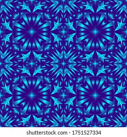 Seamless endless repeating ornament of blue shades	