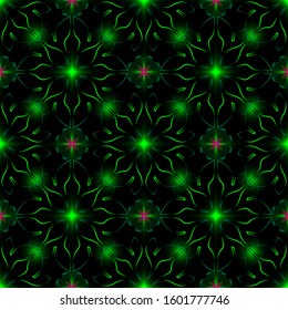 Seamless endless repeating ornament of green shades	