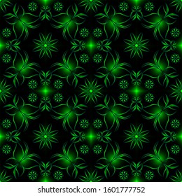 Seamless endless repeating ornament of green shades	