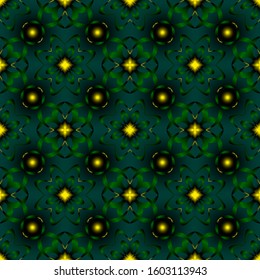 Seamless endless repeating ornament of green shades	