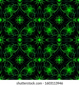 Seamless endless repeating ornament of green shades	