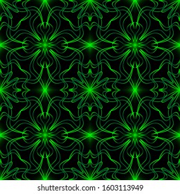 Seamless endless repeating ornament of green shades	