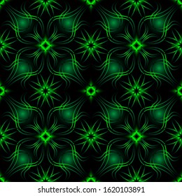 Seamless endless repeating ornament of green shades	