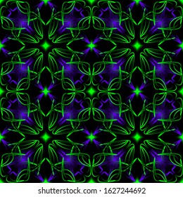 Seamless endless repeating ornament of green shades	