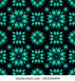 Seamless endless repeating ornament of green shades