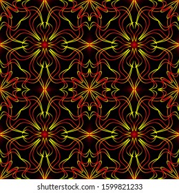 Seamless endless repeating ornament of red shades