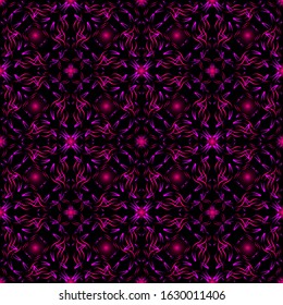 Seamless endless repeating ornament of red, orange, yellow and brown shades	