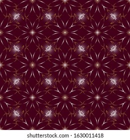 Seamless endless repeating ornament of red, orange, yellow and brown shades	