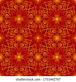 Seamless endless repeating ornament of red shades	