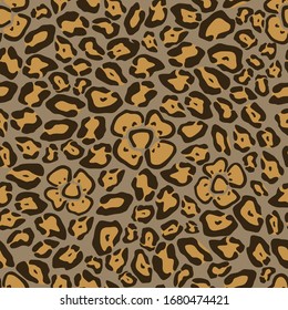 seamless, endless, vector, leopard, floral, background, texture, fabric, pattern