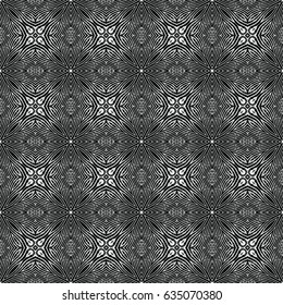 Seamless engraving abstract monochrome pattern. Texture for certificate or diploma, currency and money design. Single-leaf woodcut, xylography, printmaking. Vector Illustration