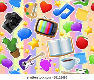 Seamless entertainment texture. Vector background.