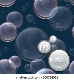 Seamless eps10 vector pattern background texture made of under water or soap bubbles