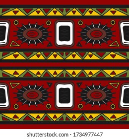 Seamless ethnic african folk background. Endless pattern.