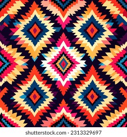 Seamless ethnic aztec pattern. Boho style background.