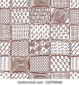 Seamless ethnic background. Abstract geometric pattern doodle style