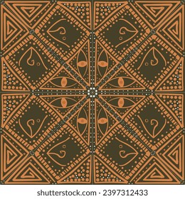 Seamless ethnic background hand-drawn. Recurring background