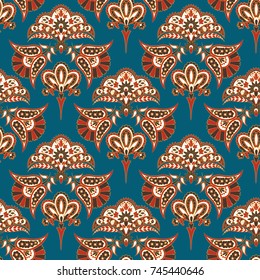 Origen étnico sin igual. Patrón floral vectorial