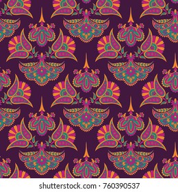 Seamless ethnic background. Vector floral  pattern