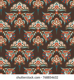 Seamless ethnic background. Vector floral  pattern