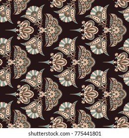 Seamless ethnic background. Vector floral  pattern