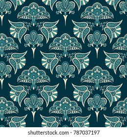 Seamless ethnic background. Vector floral  pattern