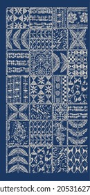 Seamless ethnic batik style textile design for fashion and interior print