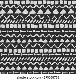 Seamless ethnic black pattern. Hand drawing. Vector illustration