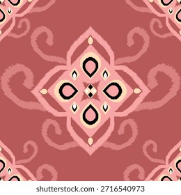 Patrón de damasco étnico tribal y geométrica popular. apto para diseño de arte gráfico, Fondo de pantalla, envoltura y ropa. textil, cortinas, alfombras, taza.
