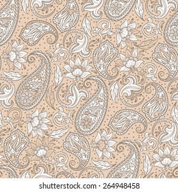 Seamless Ethnic Decorative Pattern.  Best for Fabric, Textile, Wrapping Paper, Scrapbook