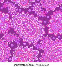 Seamless Ethnic Decorative Pattern. Paisley Vector Seamless Pattern