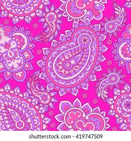 Seamless Ethnic Decorative Pattern. Paisley Vector Seamless Pattern
