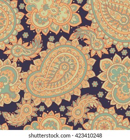 Seamless Ethnic Decorative Pattern. Paisley Vector Seamless Pattern