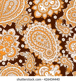 Seamless Ethnic Decorative Pattern. Paisley Vector Seamless Pattern