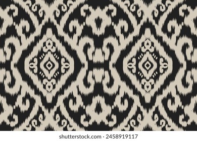 Seamless ethnic design, ikat art. beautiful hand drawn Design for textile and printing. Ethnic pattern. beautiful pattern. folk embroidery,bohemian style,aztec geometric art	
