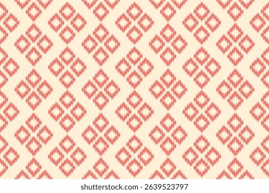 Seamless ethnic diamond pattern in red on cream background. Great for textile, wallpaper, packaging, or digital paper.