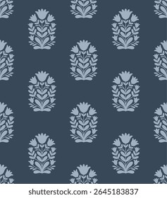 Nahtloses ethnisches Blumenmuster mit dekorativen Stickmotiven.