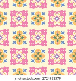 Seamless Ethnic Floral Pattern Decorative. Elegant ornamental patterns combining floral and geometric forms, perfect for luxury packaging, invitations, and surface design.