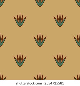 Seamless ethnic floral pattern with stylized lotus flowers. Ancient Egyptian sacred symbol.