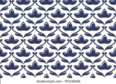 Seamless ethnic floral pattern. Vector ornament. Indian pattern