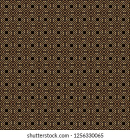 Seamless of ethnic floral tile pattern vector. Design abstract polar gradient gold on black background. Design print for illustrations, textile, wallpaper, banner, background, tv comercial. Set 6