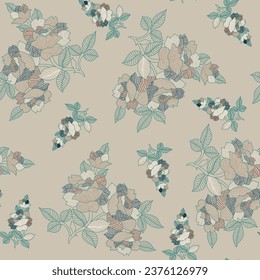 seamless ethnic flower pattern on background