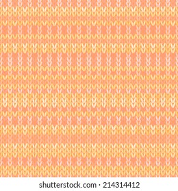 Seamless Ethnic Geometric Knitted Pattern. Style Pink Orange Yellow Background